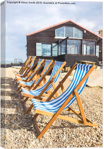  Whitstable Deckchairs Canvas Print by Steve Smith