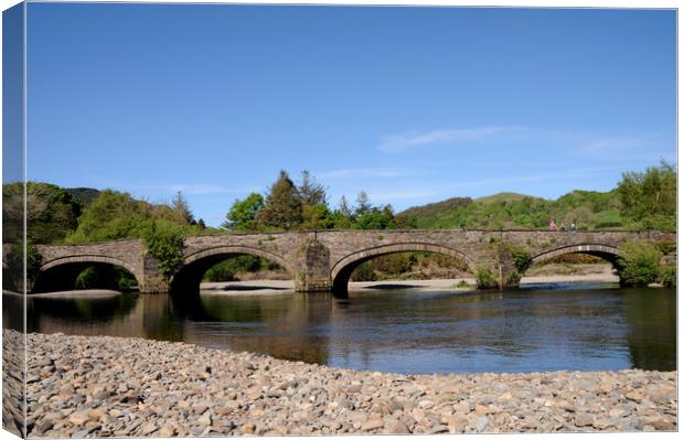 Llanelltyd Bridge near Dolgellau in Snowdonia Canvas Print by Harvey Hudson