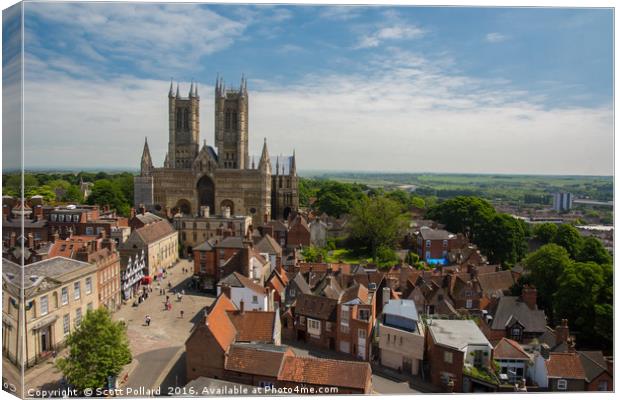 Lincoln Cathedral Canvas Print by Scott Pollard