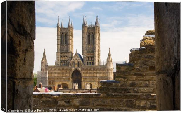 Lincoln Cathedral Canvas Print by Scott Pollard