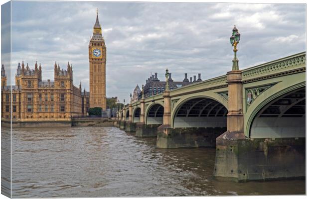 Westminster Bridge, Big Ben and the Houses of Parliament. Canvas Print by Rich Fotografi 