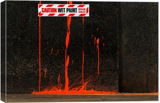 Caution Wet Paint Canvas Print by Rich Fotografi 
