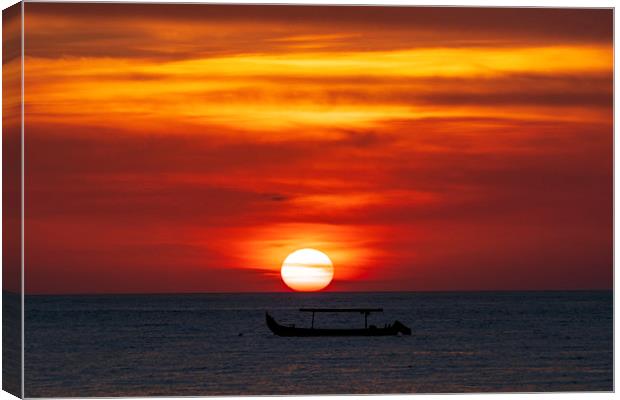 Sunset on Kuta Beach Canvas Print by Rich Fotografi 