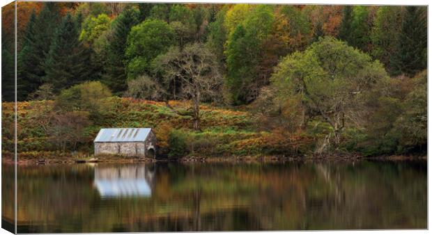 The Boathouse at Dubh Loch Canvas Print by Rich Fotografi 