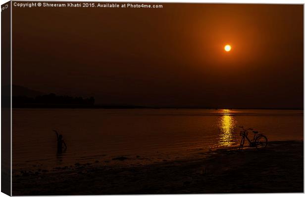 Sunset view from Narayani River Canvas Print by Shreeram Khatri