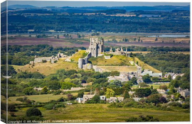 Corfe Castle. Canvas Print by Bill Allsopp