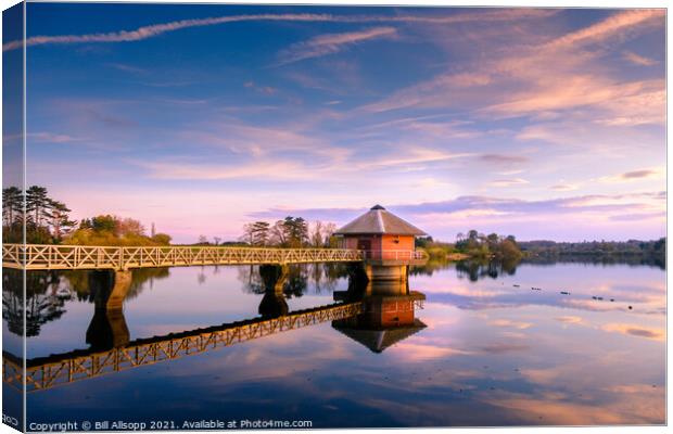 Cropston reservoir at sunset. Canvas Print by Bill Allsopp