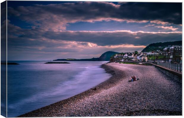 Sunset at Sidmouth. Canvas Print by Bill Allsopp