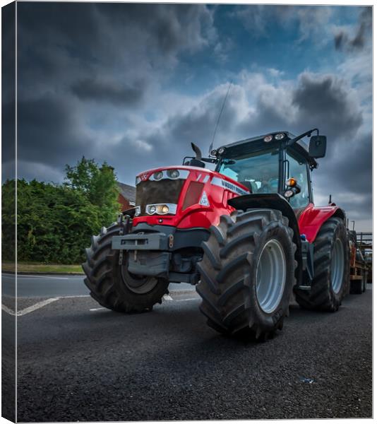 Big Red Tractor. Canvas Print by Bill Allsopp