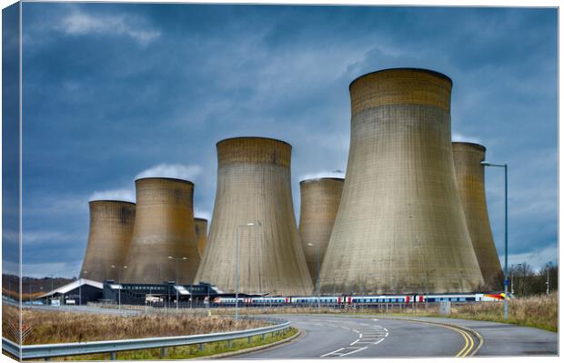 Ratcliffe on soar power station and East Midlands Parkway Statio Canvas Print by Bill Allsopp