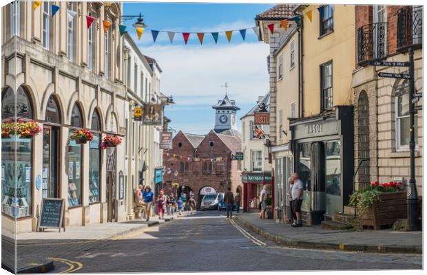 Ross on Wye town centre. Canvas Print by Bill Allsopp