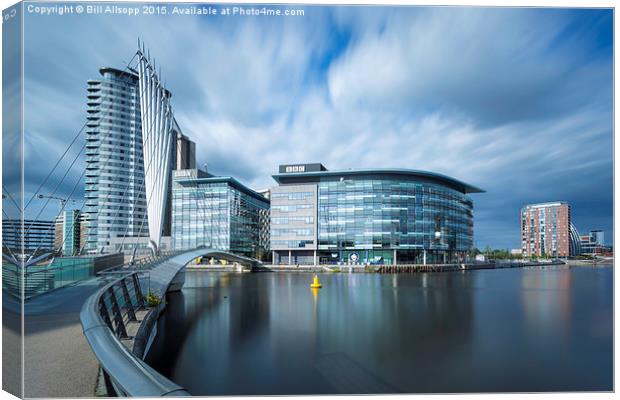 The BBC Centre and Media City at Salford Quays. Canvas Print by Bill Allsopp