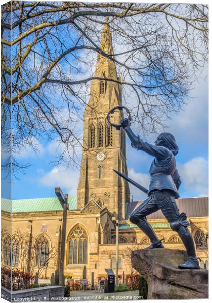 Statue of King Richard lll outside Leicester Cathedral. Canvas Print by Bill Allsopp