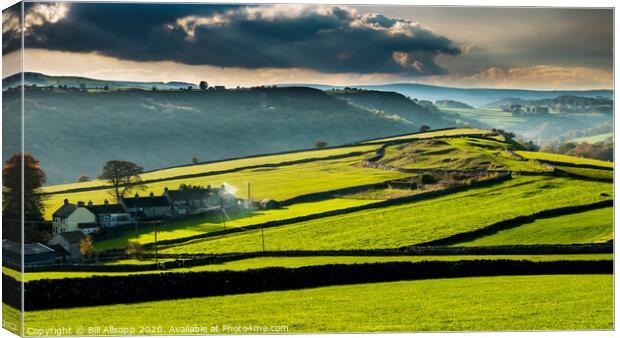 Peak District cottages. Canvas Print by Bill Allsopp