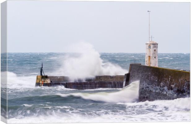 Storm at Seahouses Canvas Print by Bill Allsopp