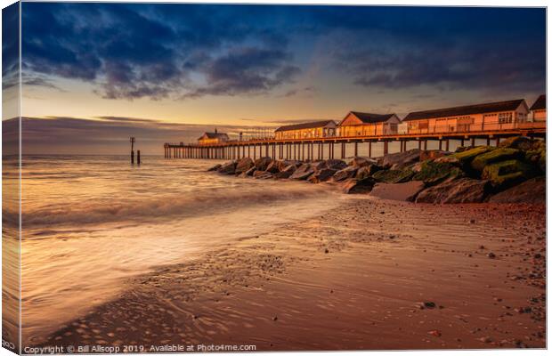 Southwold pier at dawn. Canvas Print by Bill Allsopp