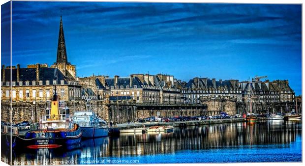 Intra Muros and Vauban Bassin in Saint Malo Fance Canvas Print by Elf Evans