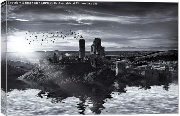 Ruins on the water landscape Canvas Print by Simon Bratt LRPS