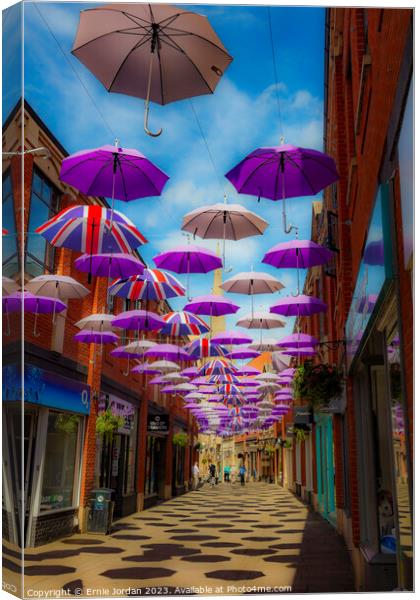 Brolley Street Canvas Print by Ernie Jordan