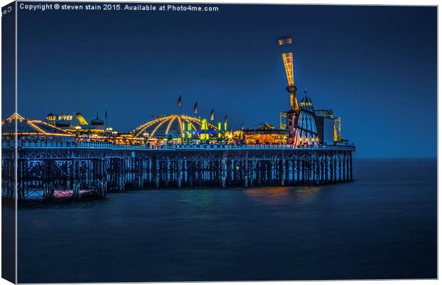  night pier  Canvas Print by steven stain