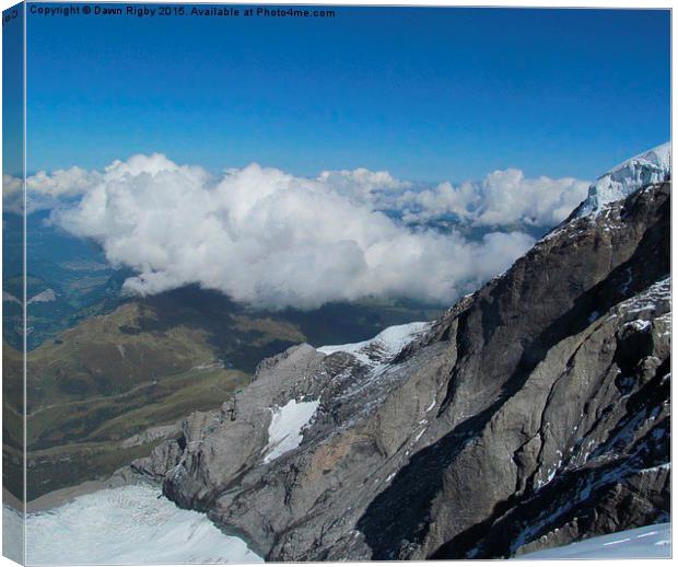  View from the Eiger, Switzerland. Canvas Print by Dawn Rigby