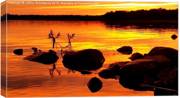  Sunset in gold Canvas Print by Jeffrey Greenwood