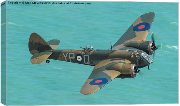  Bristol Blenheim Mk1 low over the sea Canvas Print by Max Stevens
