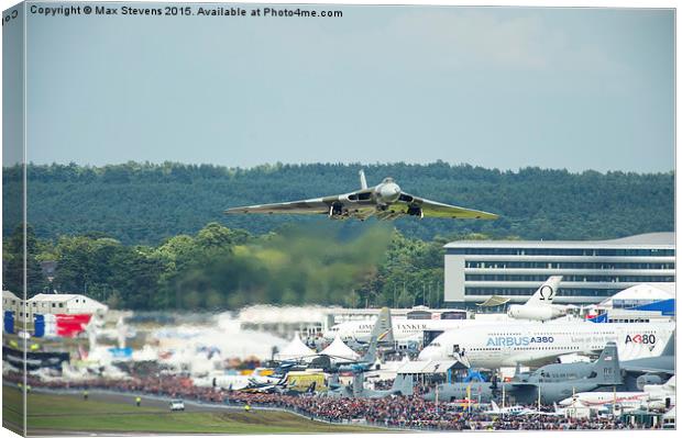 The Vulcan takes off for it's final display at Fa Canvas Print by Max Stevens