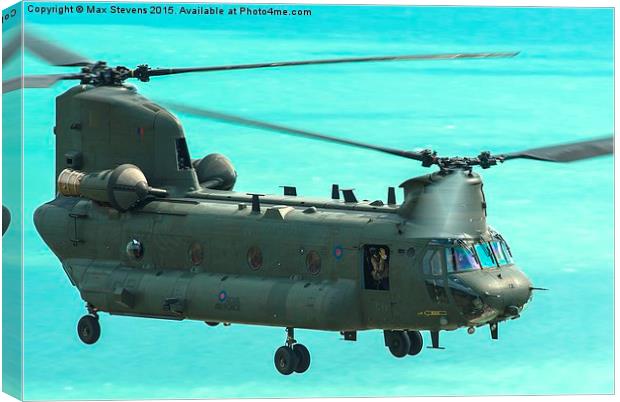 Chinook over the sea Canvas Print by Max Stevens