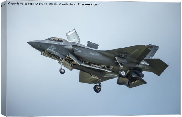 Lockheed Martin F35B in the hover Canvas Print by Max Stevens
