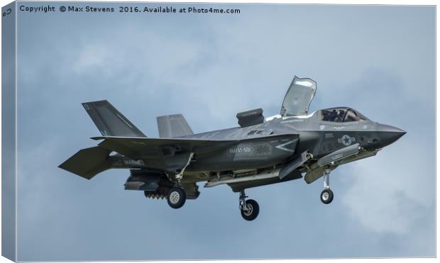 Lockheed Martin f35 of the USMC in the hover Canvas Print by Max Stevens