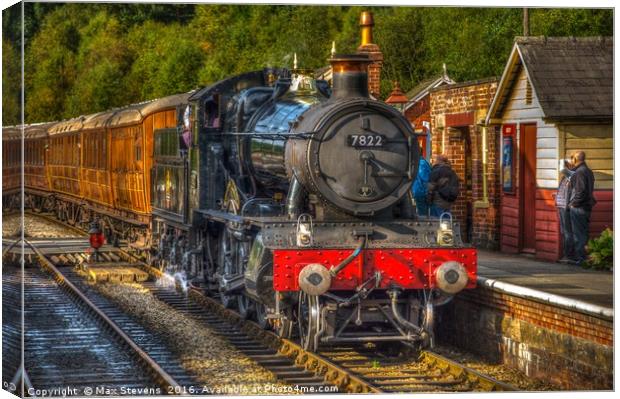 Foxcote Manor 7822 at Levisham Station on the NYMR Canvas Print by Max Stevens