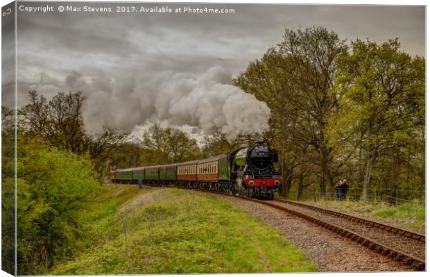 The Flying Scotsman climbs out of Horsted Keynes Canvas Print by Max Stevens