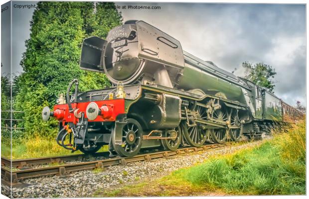  The Flying scotsman in bury lancs Canvas Print by Derrick Fox Lomax