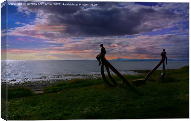 Ship sculpture at heysham Canvas Print by Derrick Fox Lomax