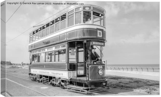 Blackpool Heritage Tram Canvas Print by Derrick Fox Lomax
