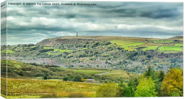 Peel tower and Ramsbottom Canvas Print by Derrick Fox Lomax