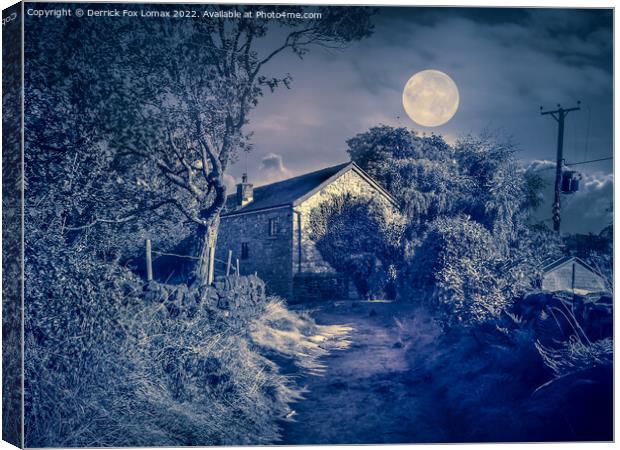Birtle by moonlight Canvas Print by Derrick Fox Lomax