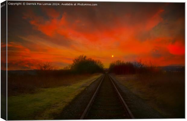 Sunrise over the east lancs railway Canvas Print by Derrick Fox Lomax