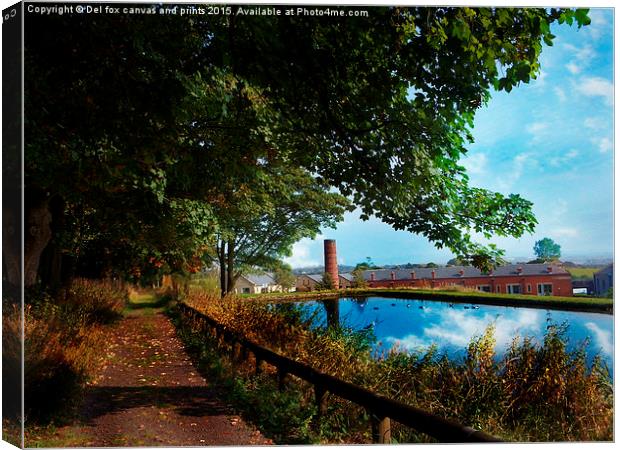  old factory pond Canvas Print by Derrick Fox Lomax