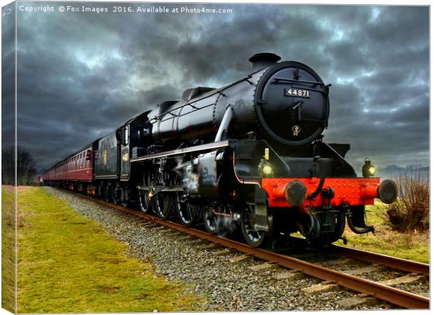 44871 Stainer class black 5 train Canvas Print by Derrick Fox Lomax