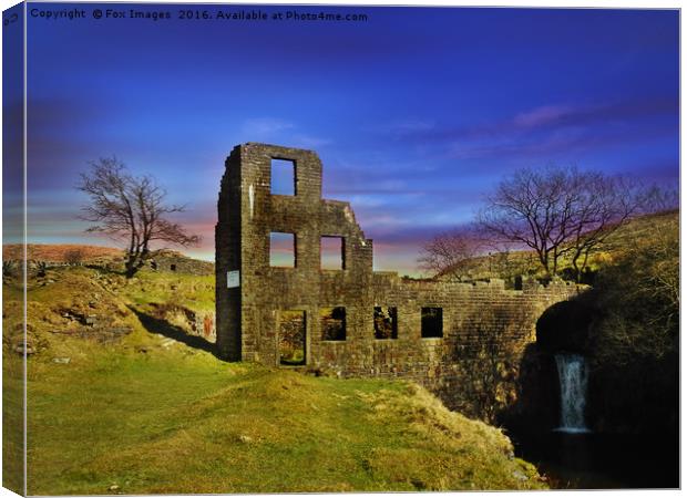 Old mill ruins Canvas Print by Derrick Fox Lomax
