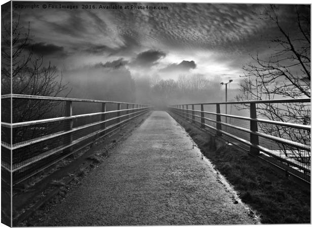 Misty bridge and trees Canvas Print by Derrick Fox Lomax