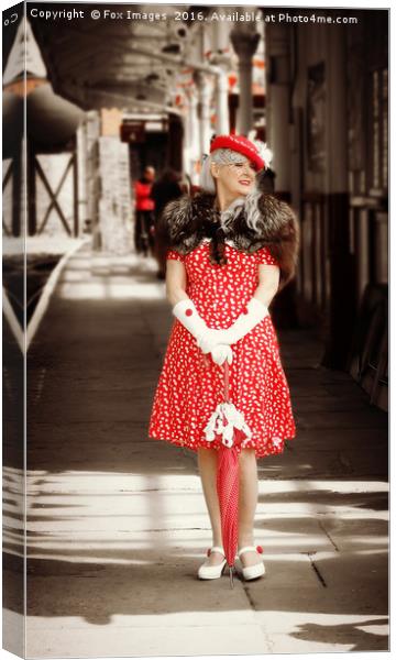 Lady in red Canvas Print by Derrick Fox Lomax