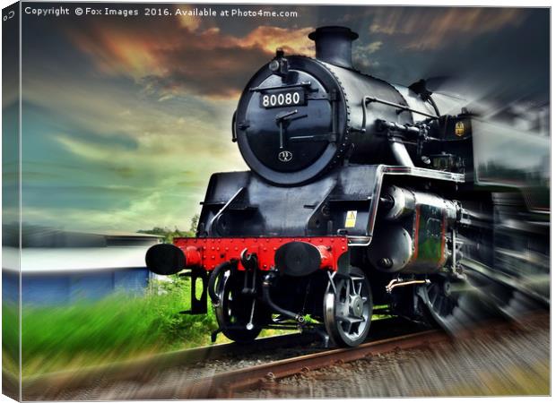 Locomotive 80080 train Canvas Print by Derrick Fox Lomax