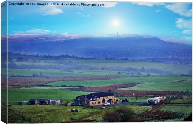 Holcombe hill at winter Canvas Print by Derrick Fox Lomax