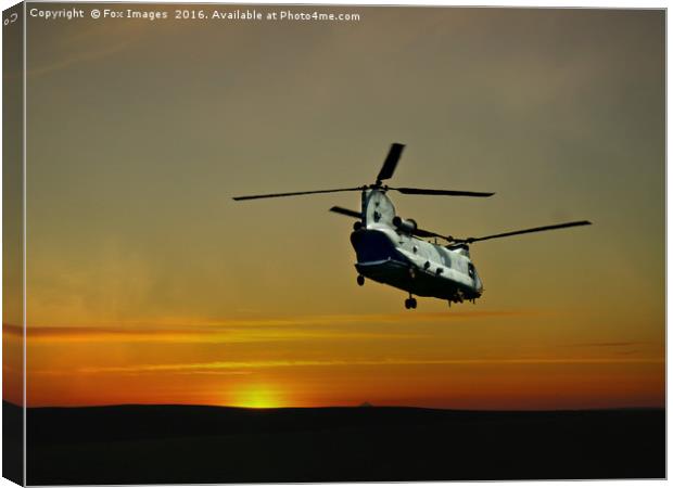 chinook over the ground Canvas Print by Derrick Fox Lomax