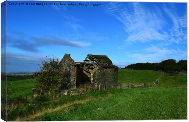 Countryside barn ruins Canvas Print by Derrick Fox Lomax