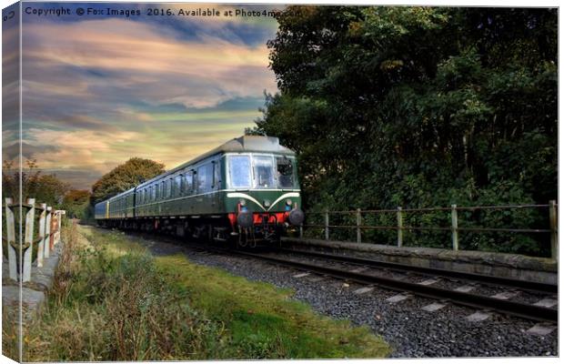 Diesel locomotive going to Bury lancashire Canvas Print by Derrick Fox Lomax