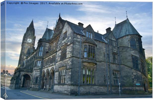 Rochdale Town Hall Canvas Print by Derrick Fox Lomax